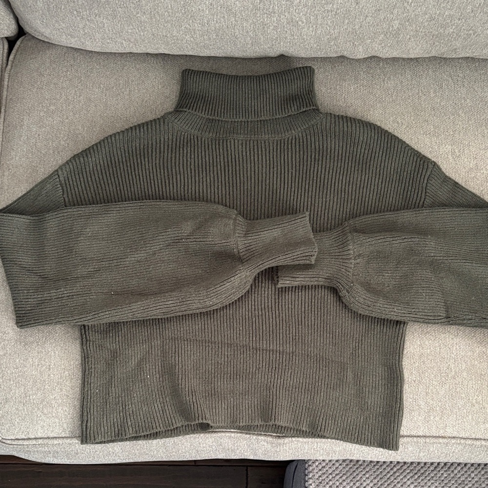 Blue Rain Dark Olive Turtleneck Sweater